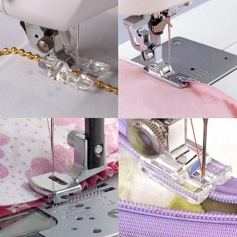 ZKSM 11 Pcs Presser Feet, Sewing Machine Presser Walking Feet Kit Compatible for Brother Babylock Janome Elna Toyota New Home and Low Shank Sewing Machines - Image 5